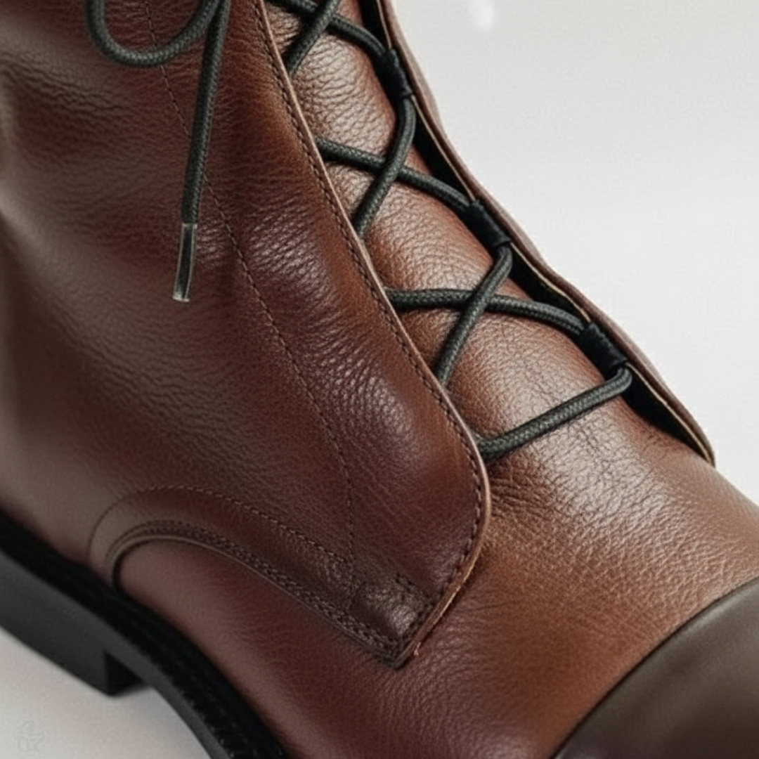 Women's Synthetic Leather Pointed Lace-Up Boots