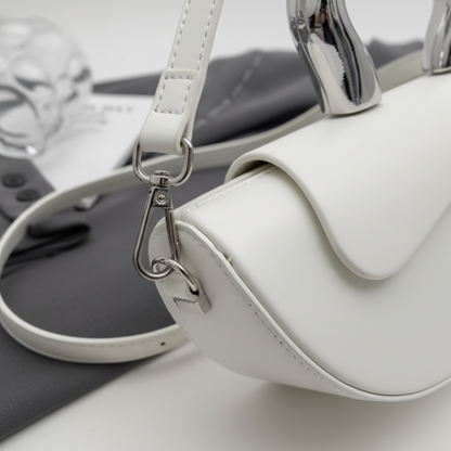 Women's PU Crossbody Bag Half-Moon Heart-Shaped Handle
