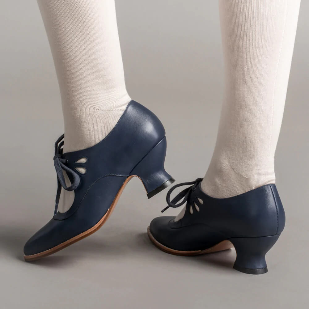 Women's Vintage Mid-Height Pin-Up Heels with Ankle Strap