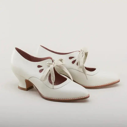 Women's Vintage Mid-Height Pin-Up Heels with Ankle Strap