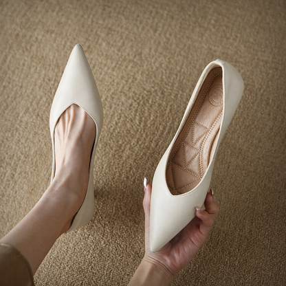 Women's Chic Low Kitten Heel Pointed Toe Pumps