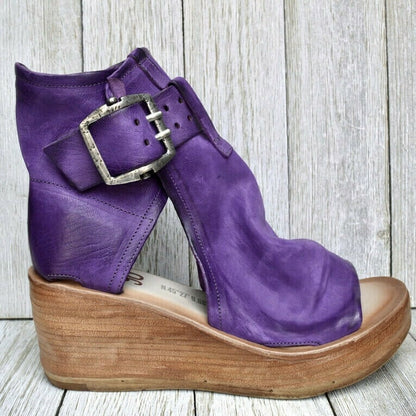 Women's Boho Style Orthopedic Wedge Sandals with Buckle