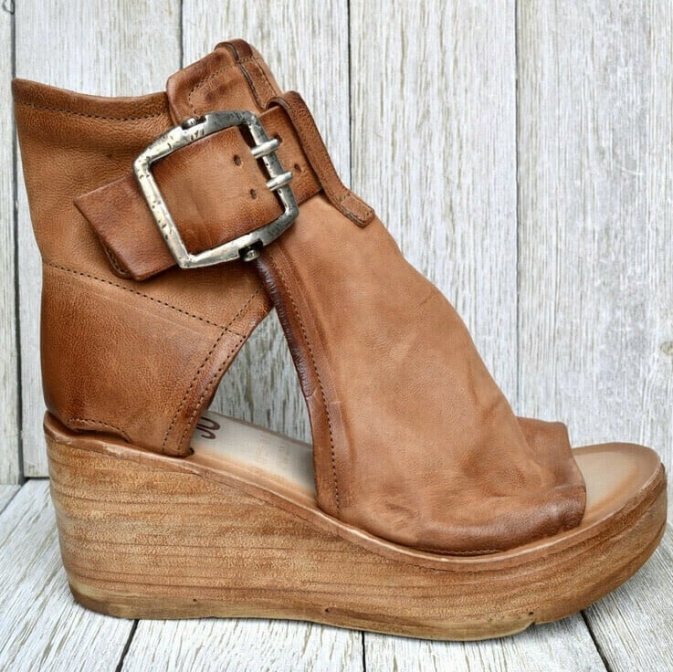 Women's Boho Style Orthopedic Wedge Sandals with Buckle