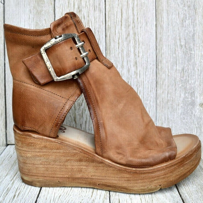 Women's Boho Style Orthopedic Wedge Sandals with Buckle