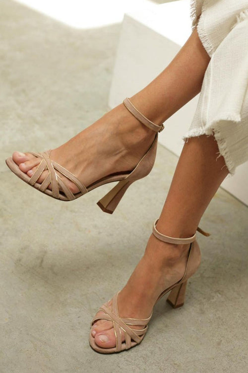 Women's Chic Patchwork Peep Toe Low Heels