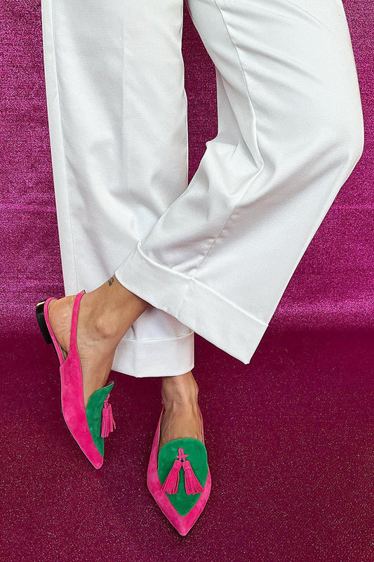 Women's Colorful Decorative Ankle Strap Ballet Flats