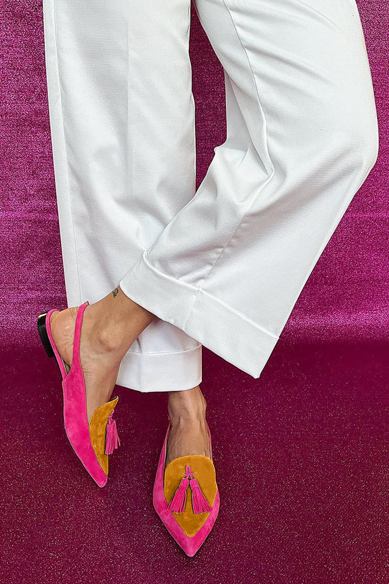 Women's Colorful Decorative Ankle Strap Ballet Flats