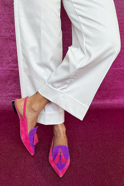 Women's Colorful Decorative Ankle Strap Ballet Flats