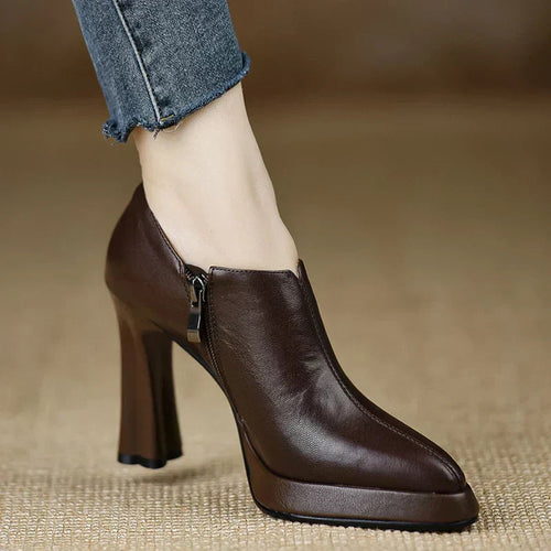 Women's Elegant High Heel Platform Block Pumps