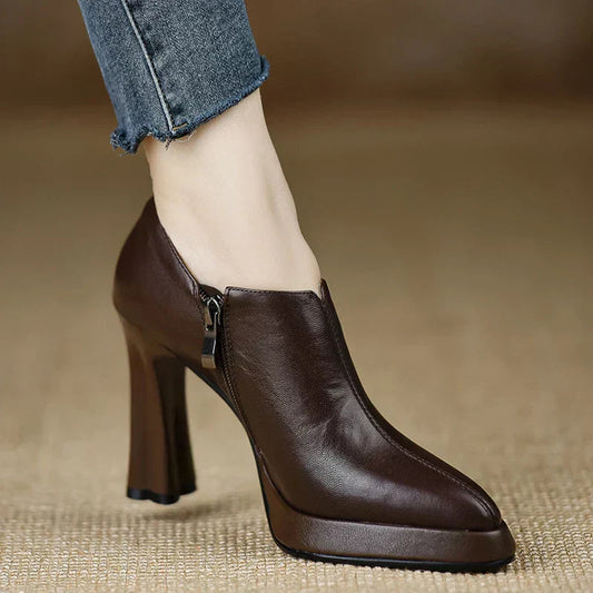 Women's Elegant High Heel Platform Block Pumps