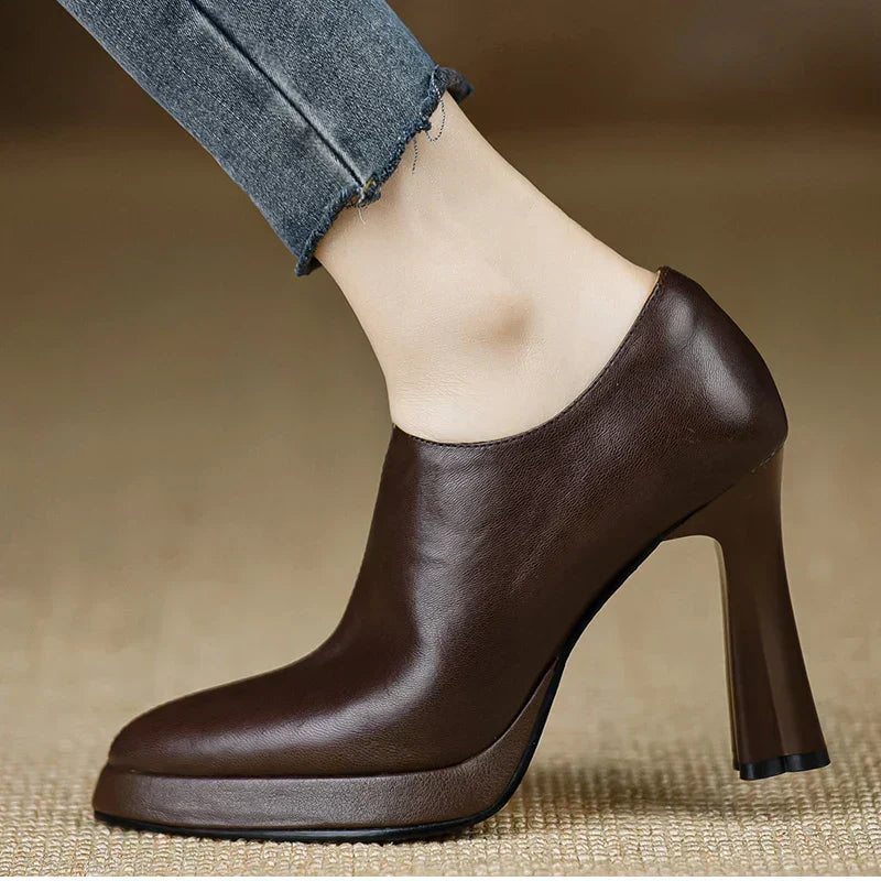 Women's Elegant High Heel Platform Block Pumps