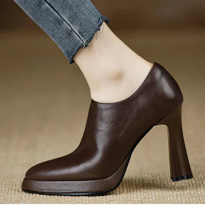 Women's Elegant High Heel Platform Block Pumps