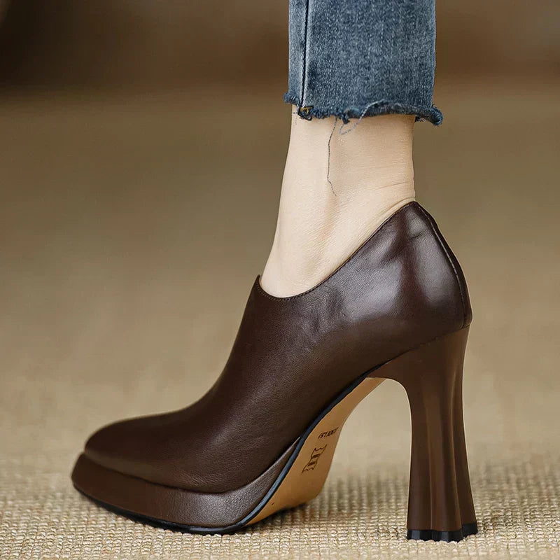 Women's Elegant High Heel Platform Block Pumps