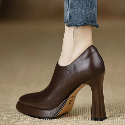 Women's Elegant High Heel Platform Block Pumps