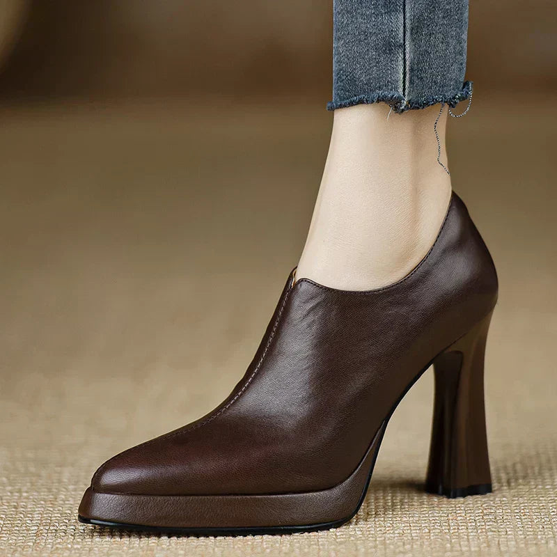 Women's Elegant High Heel Platform Block Pumps