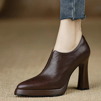 Women's Elegant High Heel Platform Block Pumps