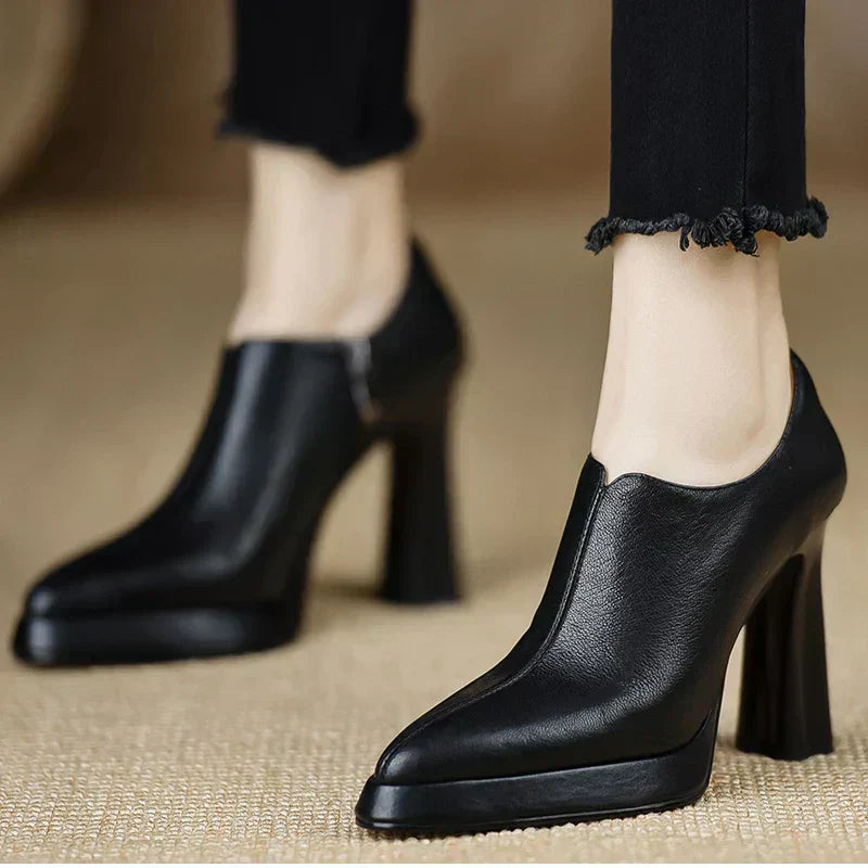 Women's Elegant High Heel Platform Block Pumps