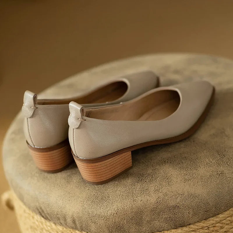 Women's Elegant Pointed Toe Block Heel Work Pumps