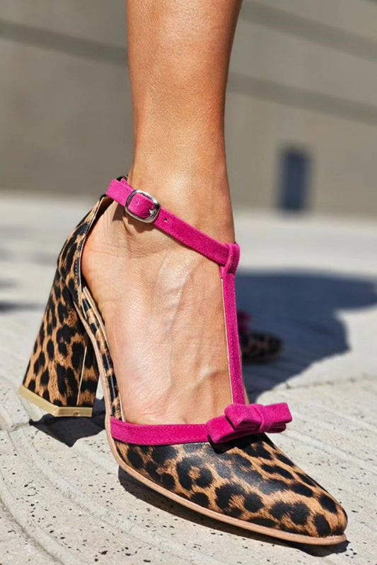 Women's Bold Green Leopard Print High Heeled Sandals