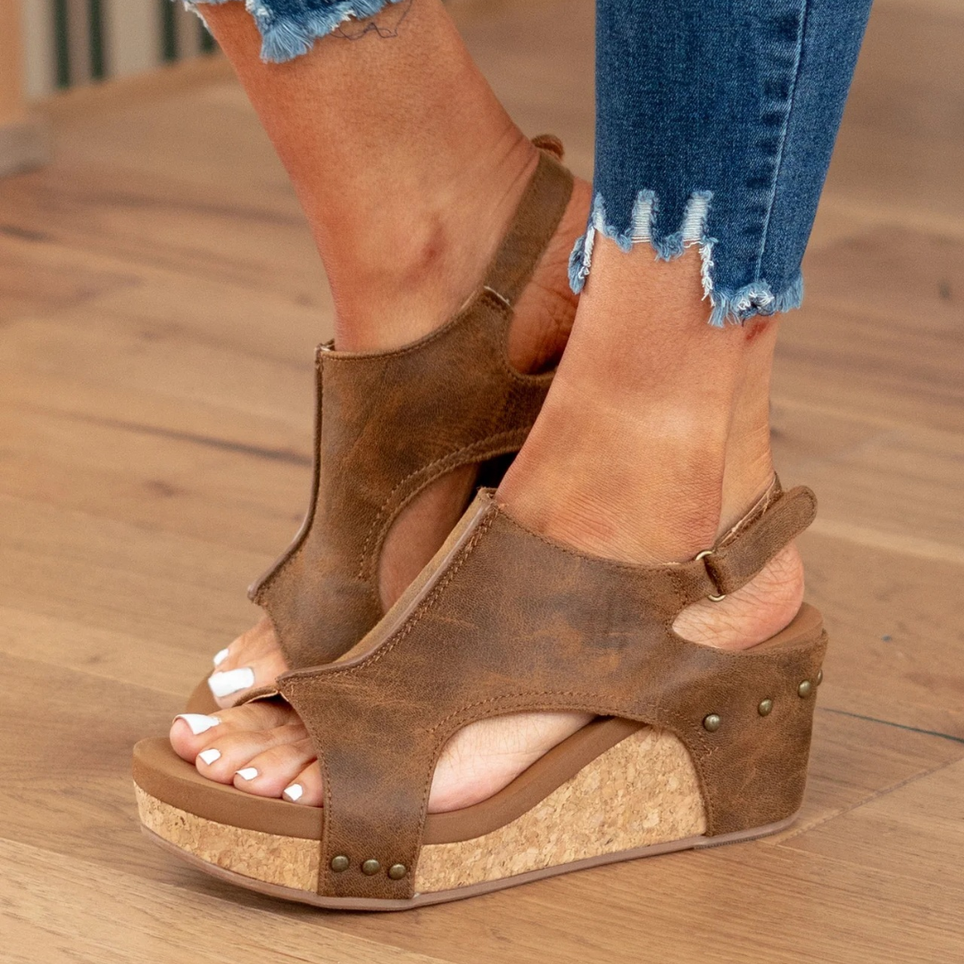 Women's Comfortable Suede Wedge Sandals for Summer