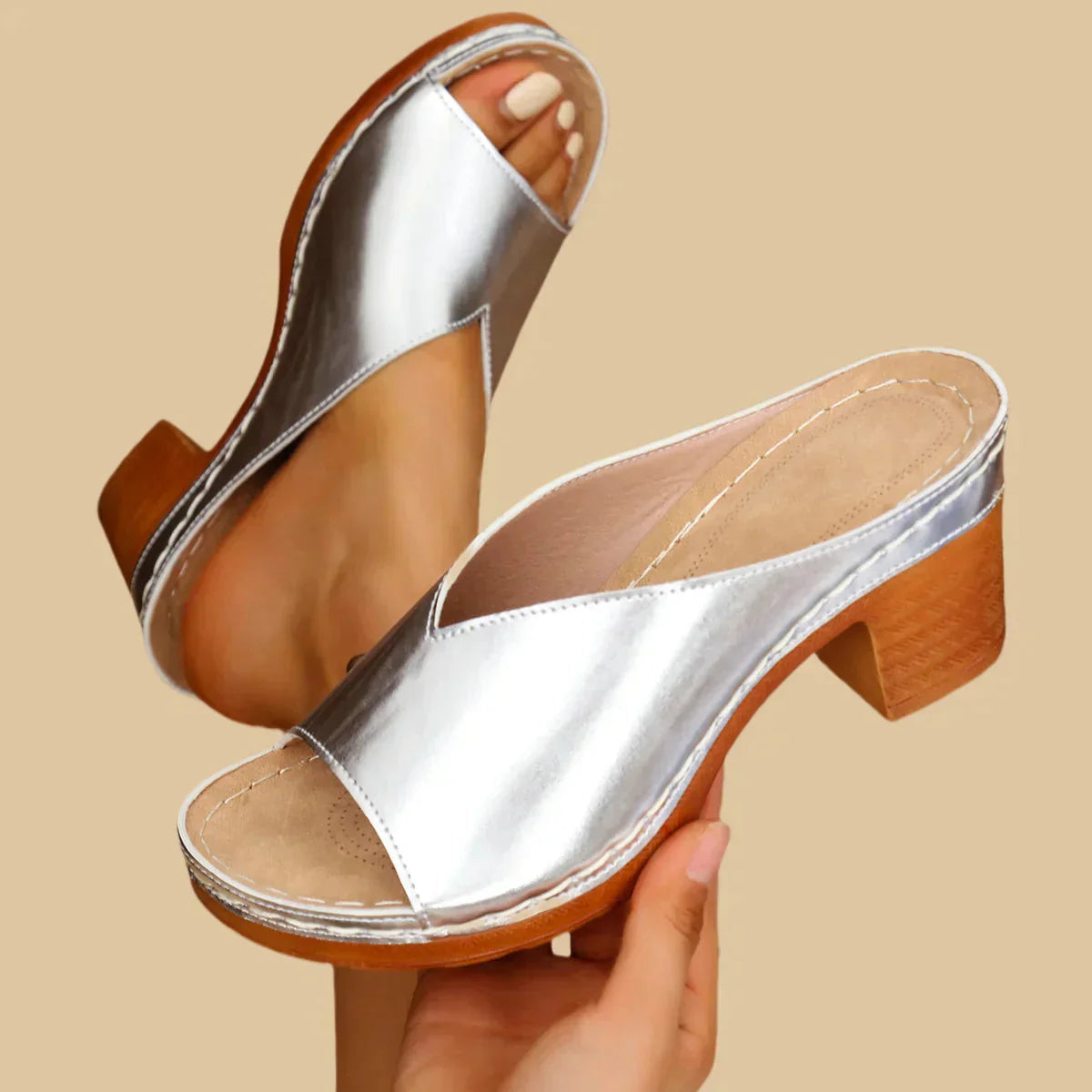 Women's Stylish Orthopedic Supportive Thick Heeled Sandals