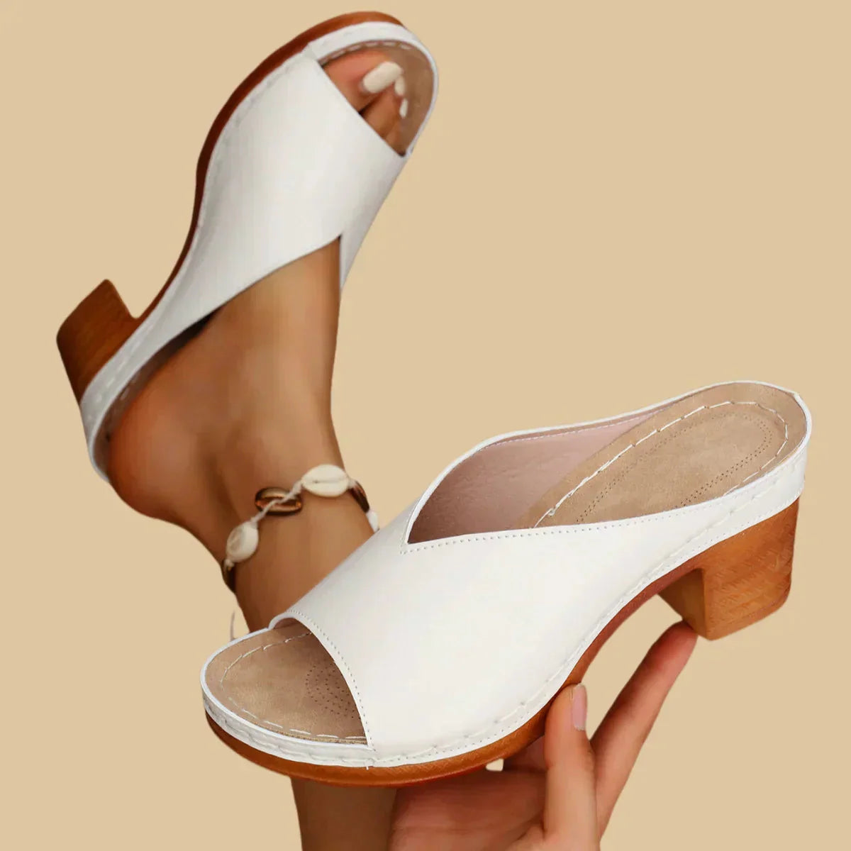 Women's Stylish Orthopedic Supportive Thick Heeled Sandals