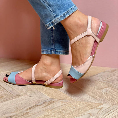 Women's Artistic Asymmetrical Color Block Open-Toe Sandals