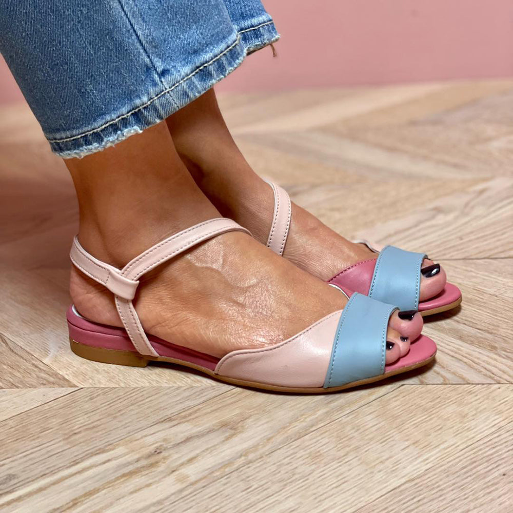 Women's Artistic Asymmetrical Color Block Open-Toe Sandals