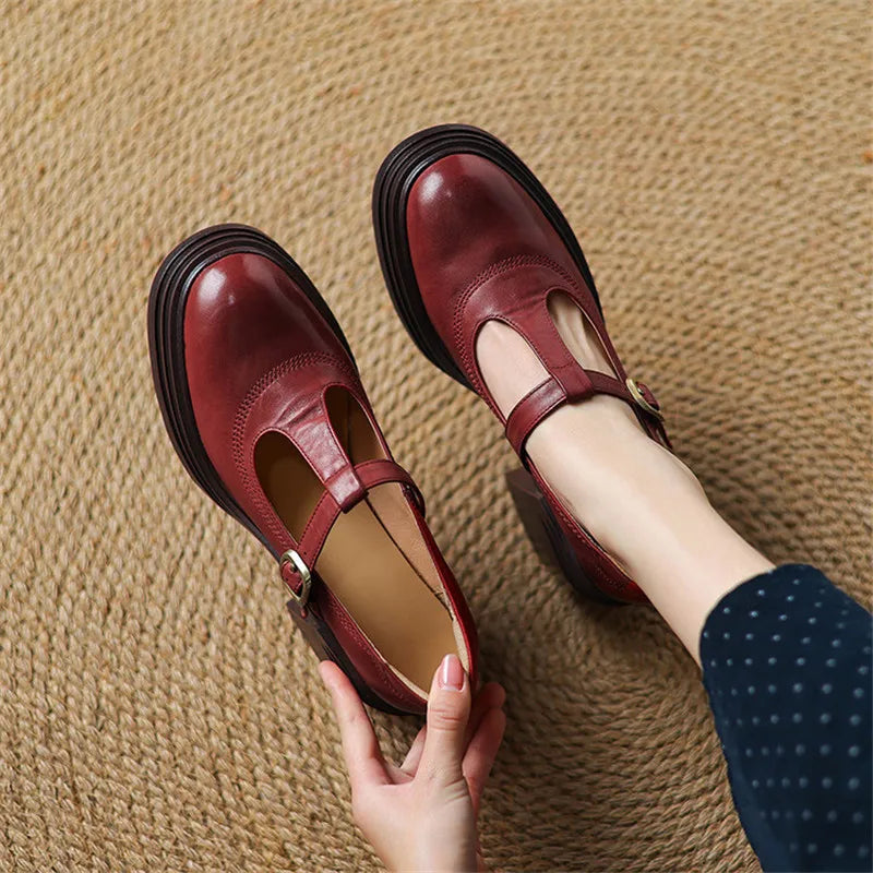 Women's Classic Chunky Block Heel Mary Jane Pumps