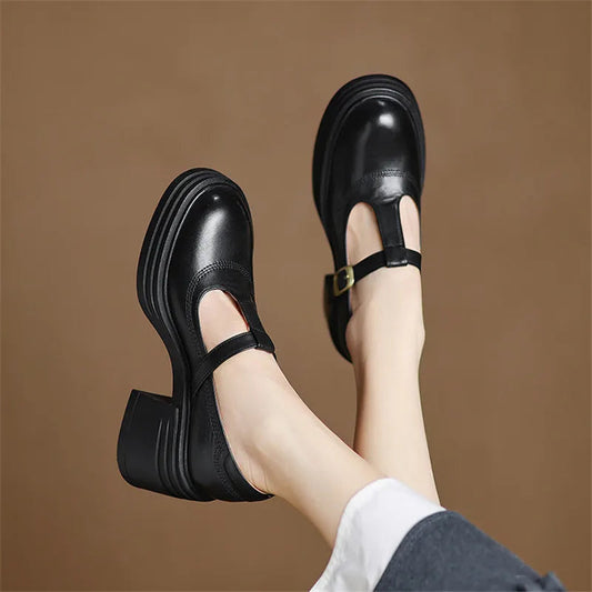 Women's Classic Chunky Block Heel Mary Jane Pumps