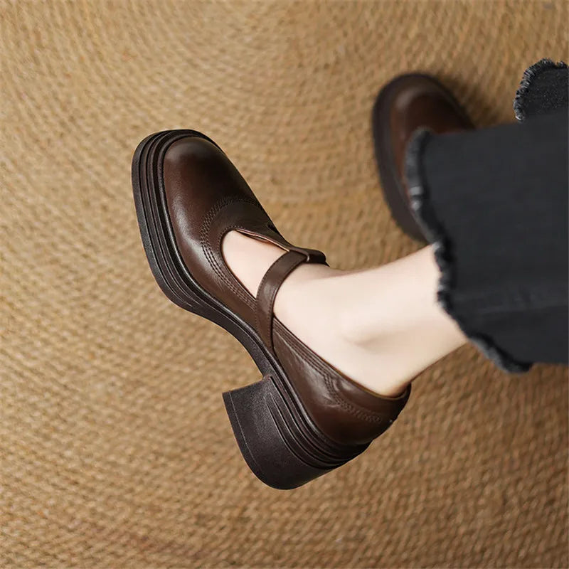 Women's Classic Chunky Block Heel Mary Jane Pumps
