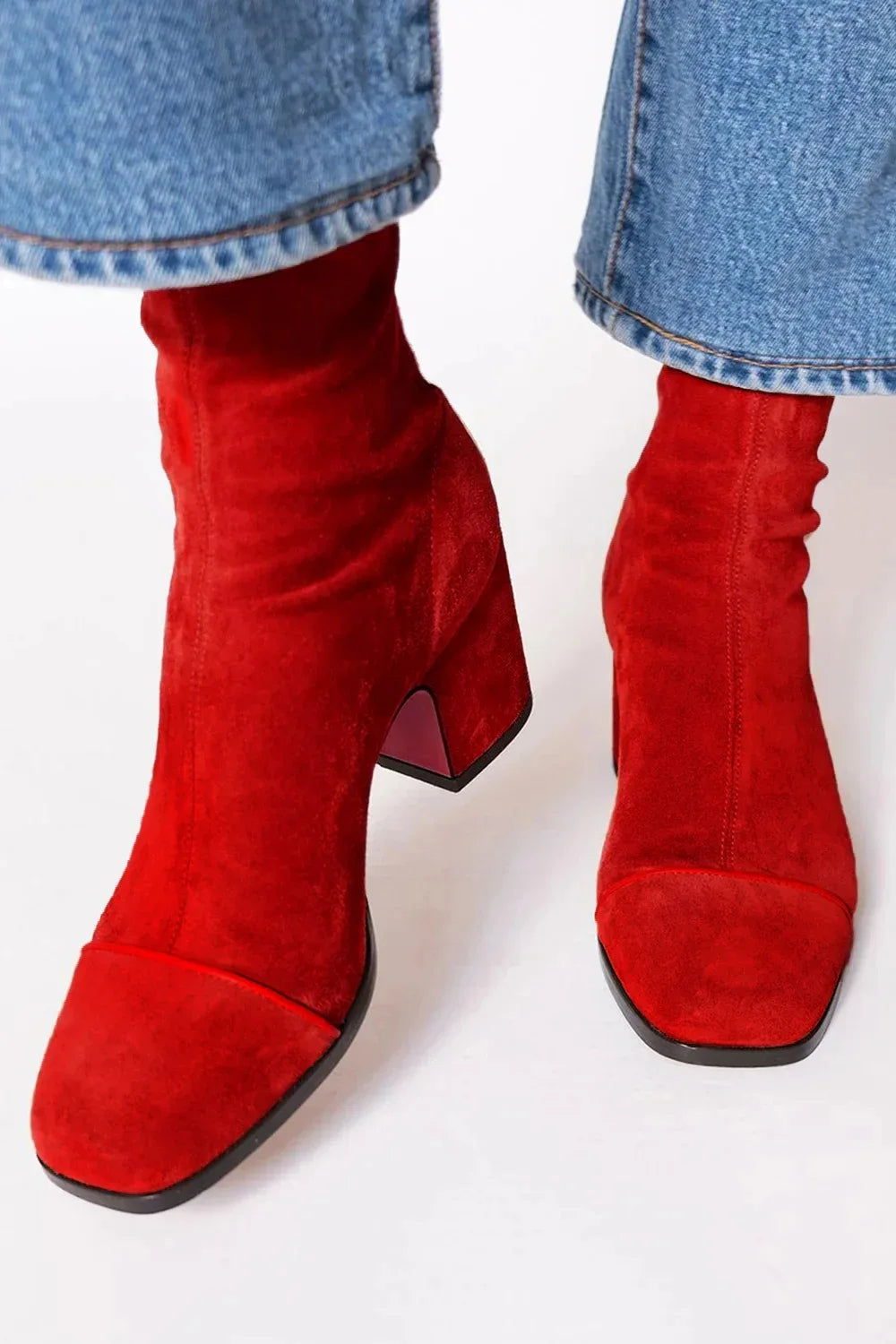 Women's Comfortable Chic Square Toe Heeled Boots