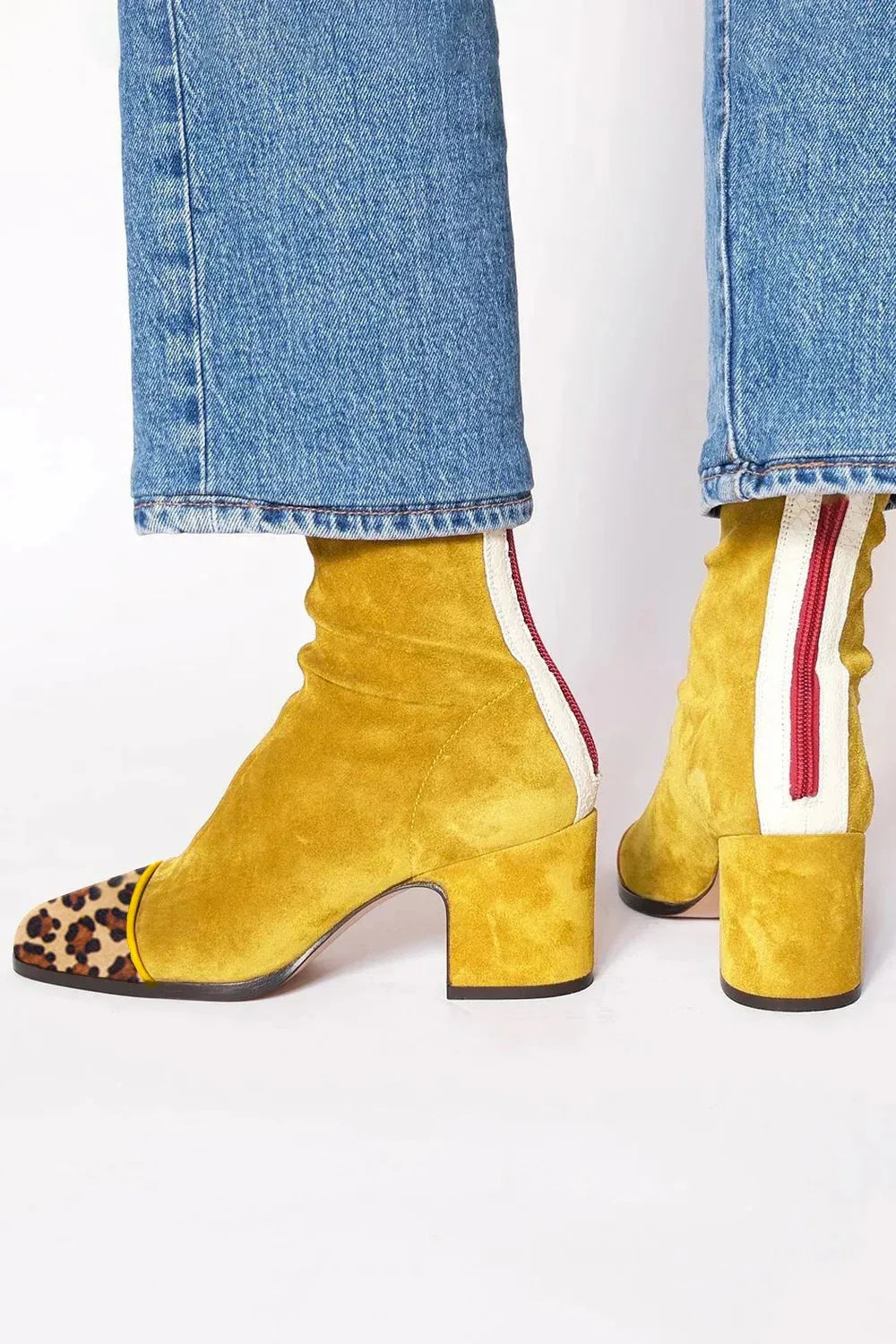 Women's Comfortable Chic Square Toe Heeled Boots