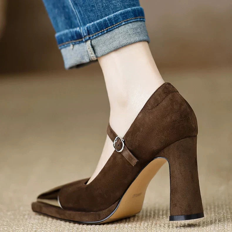 Women's Elegant High Heel Cap Toe Mary Jane Pumps
