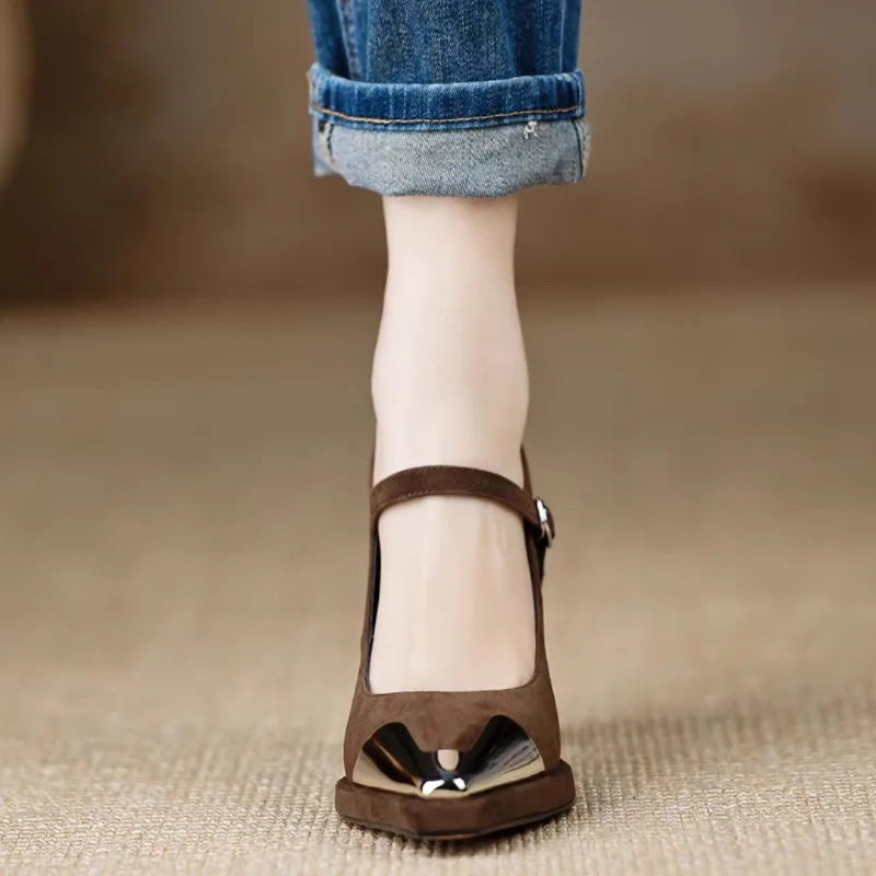 Women's Elegant High Heel Cap Toe Mary Jane Pumps