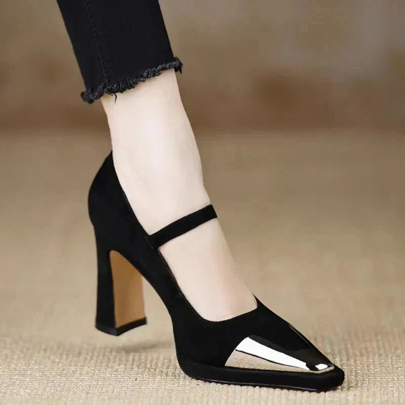 Women's Elegant High Heel Cap Toe Mary Jane Pumps