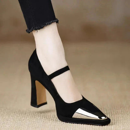 Women's Elegant High Heel Cap Toe Mary Jane Pumps