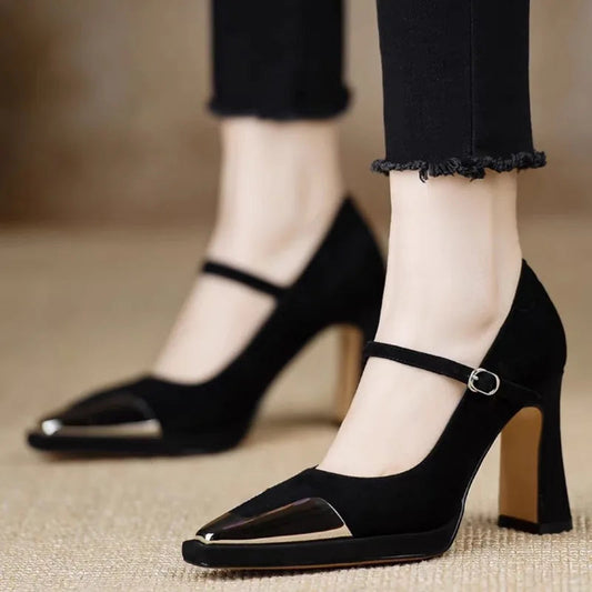 Women's Elegant High Heel Cap Toe Mary Jane Pumps