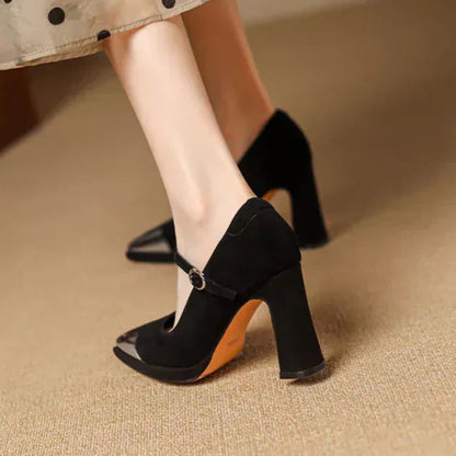 Women's Elegant High Heel Cap Toe Mary Jane Pumps