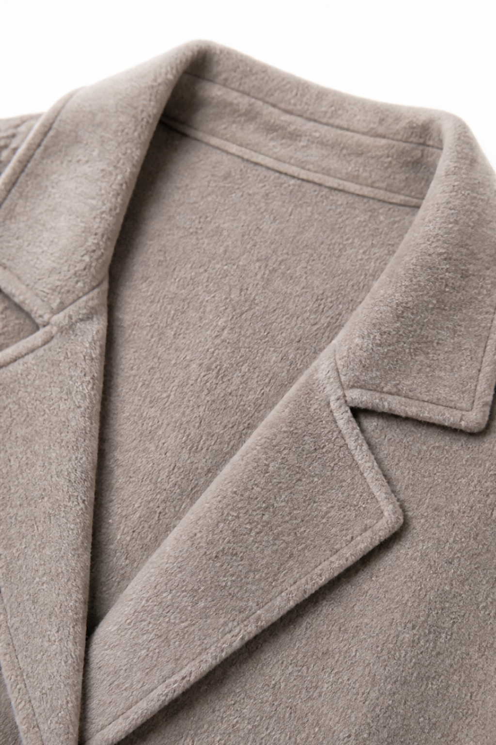 Albertina - Knit-Sleeve Double-Breasted Longline Coat