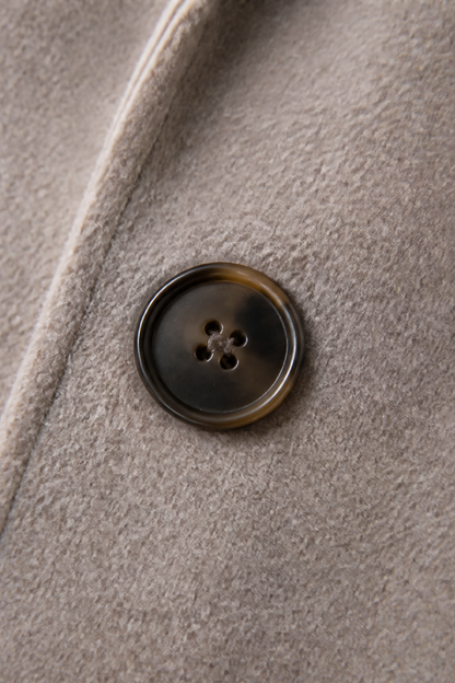 Albertina - Knit-Sleeve Double-Breasted Longline Coat