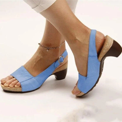 Women's Comfortable Block Heel Slingback Sandals with Adjustable Strap