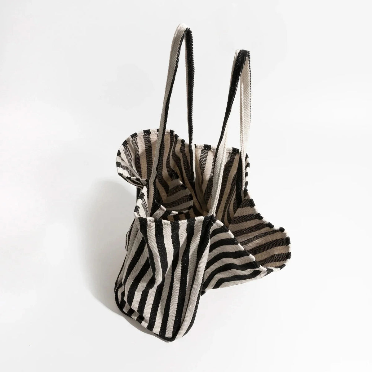 Women's Durable Canvas Tote Bag | Stylish Striped Design with Long Handles