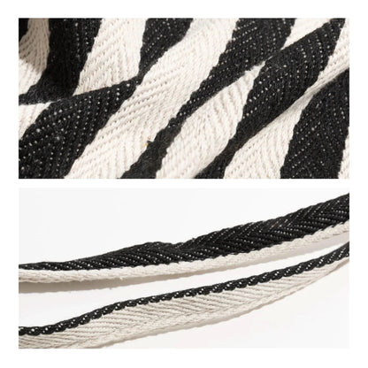 Women's Durable Canvas Tote Bag | Stylish Striped Design with Long Handles