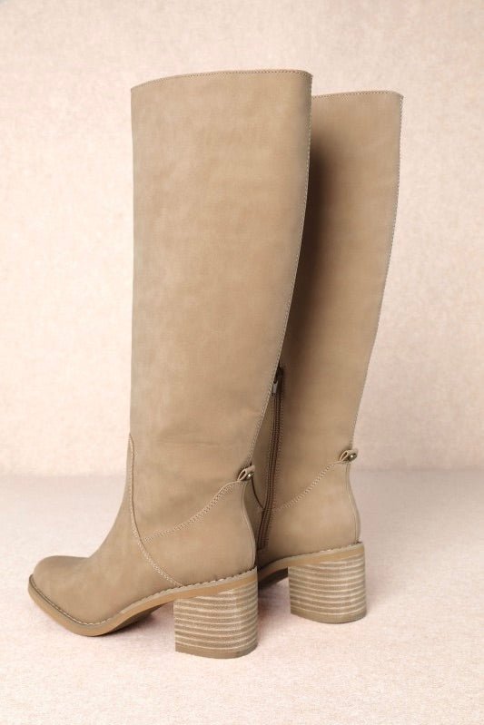 Women's Knee High Vegan Leather Western Riding Boots