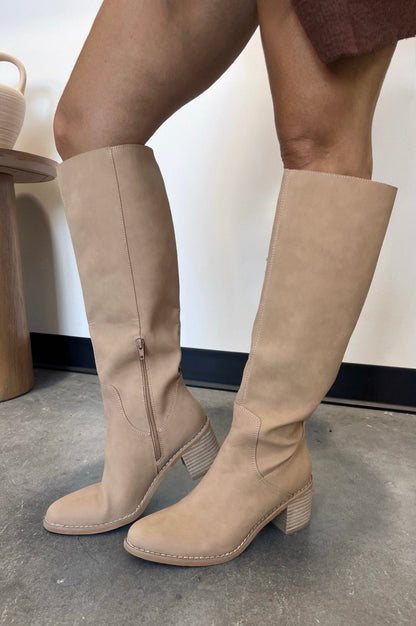 Women's Knee High Vegan Leather Western Riding Boots