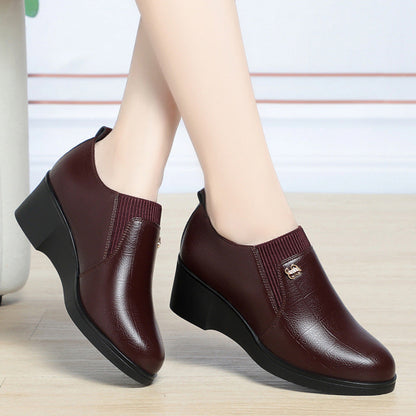 Women's Spring Slip-On Round Toe Wedge Shoes