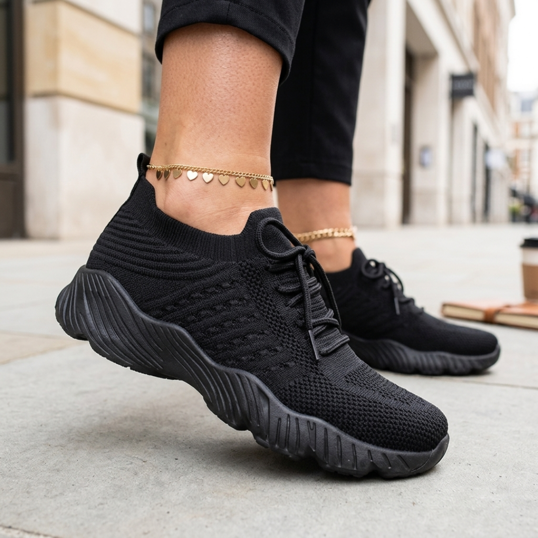 Women's Walking Shoes with Breathable Mesh Laces Sneakers