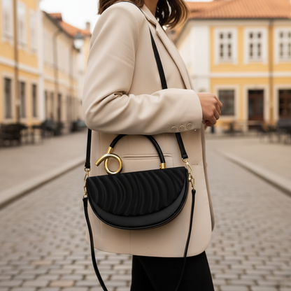 Women’s Handbag with Gold Handle