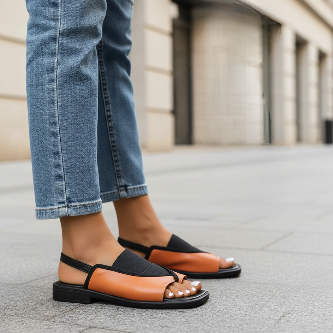 Women's Sandals with Open Toe and Back Strap